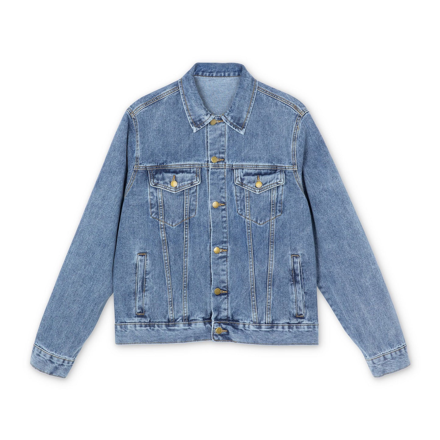 Men's Denim Jacket with Artistic Wings Design – Casual & Trendy