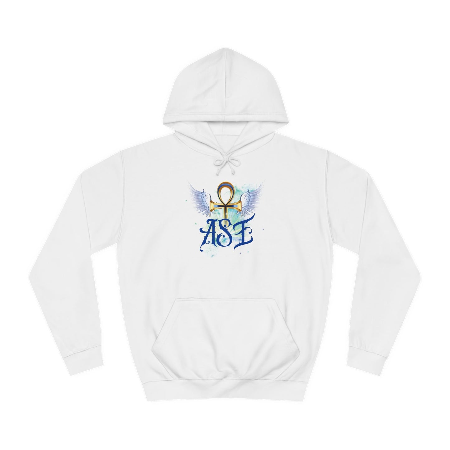 Unisex College Hoodie with Winged Ankh Design - Perfect for Fall and Everyday Wear