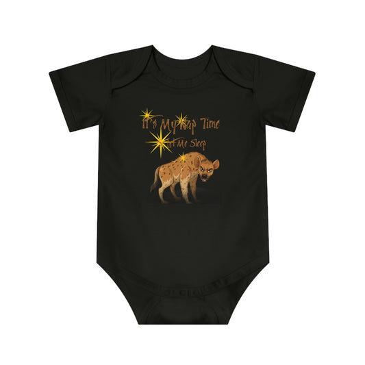 Funny Baby Bodysuit - 'It's My Nap Time' Hyena Design