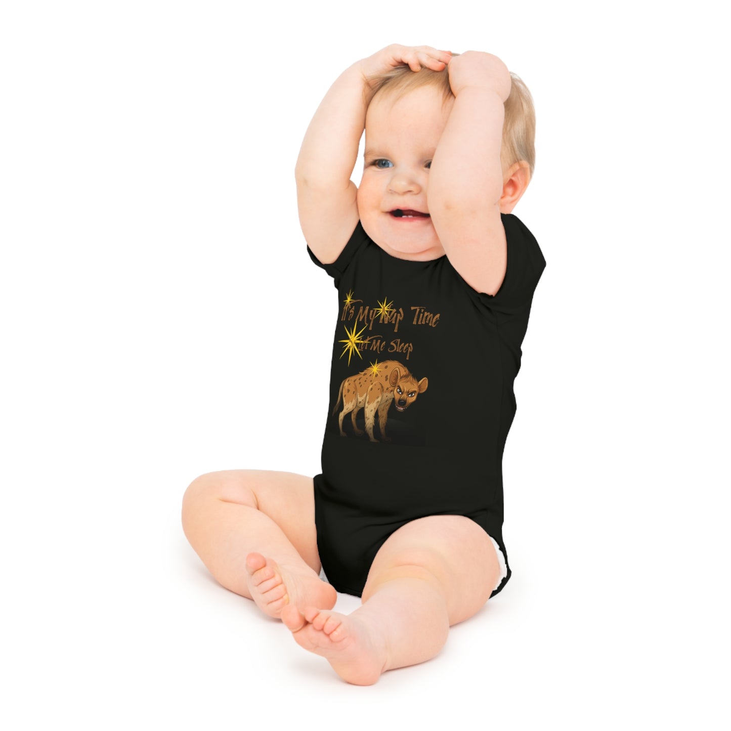 Funny Baby Bodysuit - 'It's My Nap Time' Hyena Design