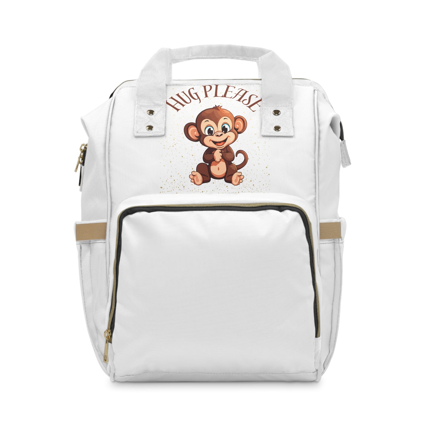 Hug Please Multifunctional Diaper Backpack - Cute Monkey Design for Parents